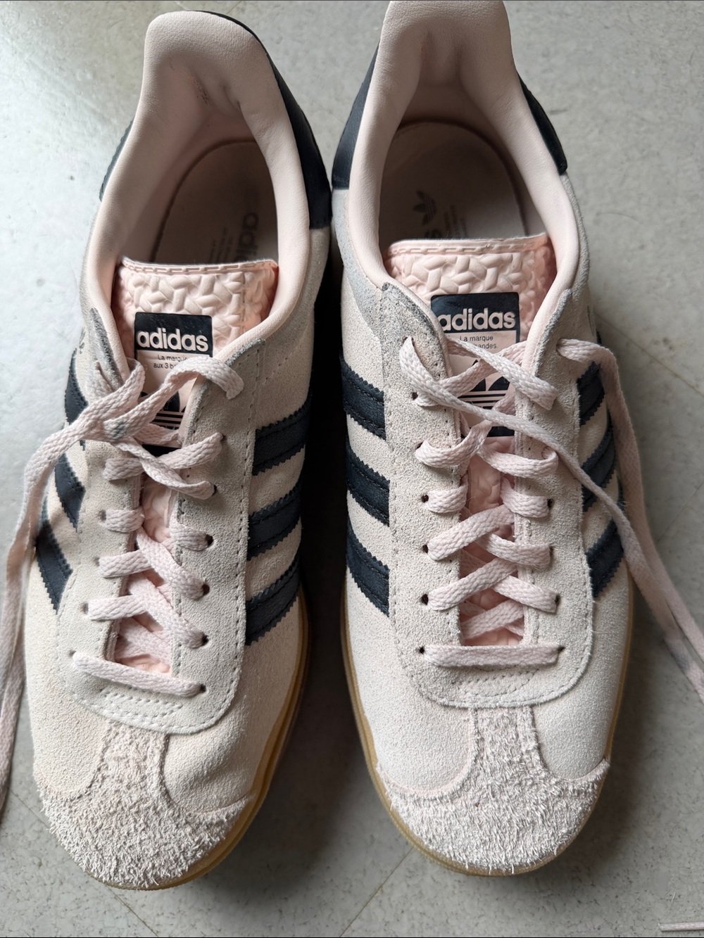 adidas Women’s Gazelle Bold Suede Platform Sneakers in Light Pink and Black